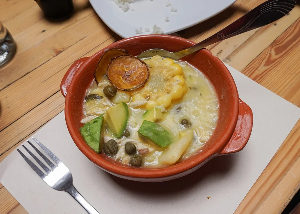 Ajiaco served in Bogotá (2020).