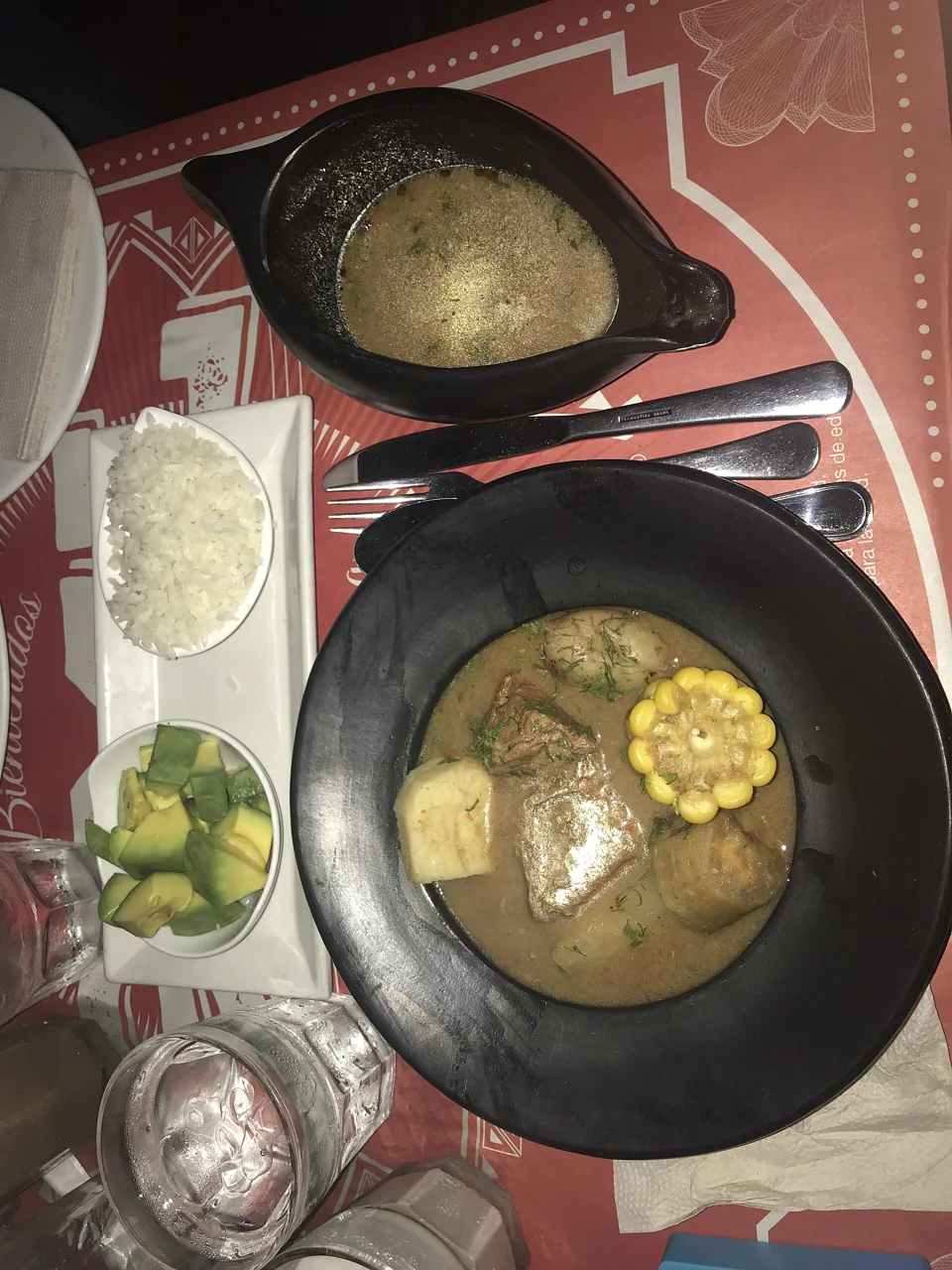 Sancocho in Bogotá, a Colombian soup with regional variations.
